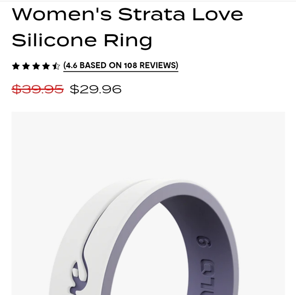 Women's Qalo "love" Silicone Ring Size 7